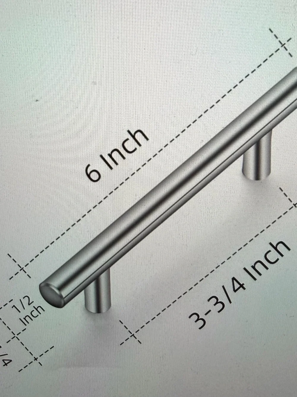 Stainless Steel T-Bar Cabinet Pull Handles - 15 total Brushed Nickel Finish